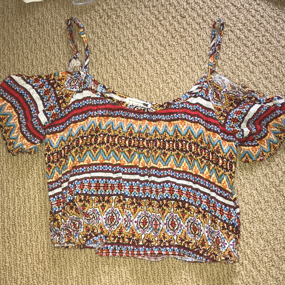 LA Hearts off the shoulder crop top